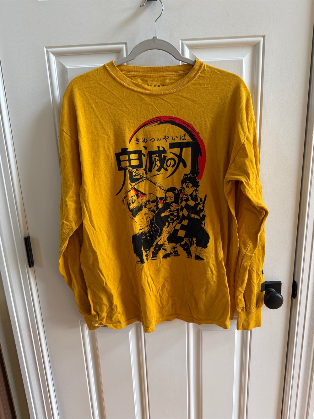 Yellow Long Sleeve Graphic Tee - Anime Print